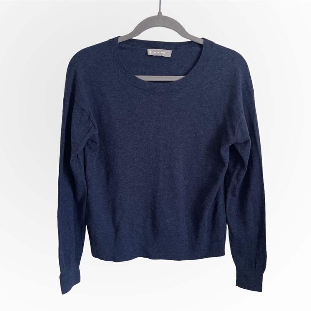 Everlane Dark Blue Wool Blend Pullover Lightweight Sweater Small